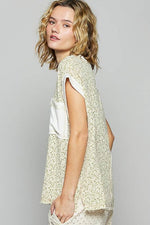 POL Floral V-Neck Short Sleeve T-Shirt - Amexza