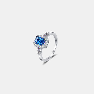 1 Carat Moissanite 925 Sterling Silver Ring Royal Blue for a perfect OOTD – dress to impress outfits from Amexza