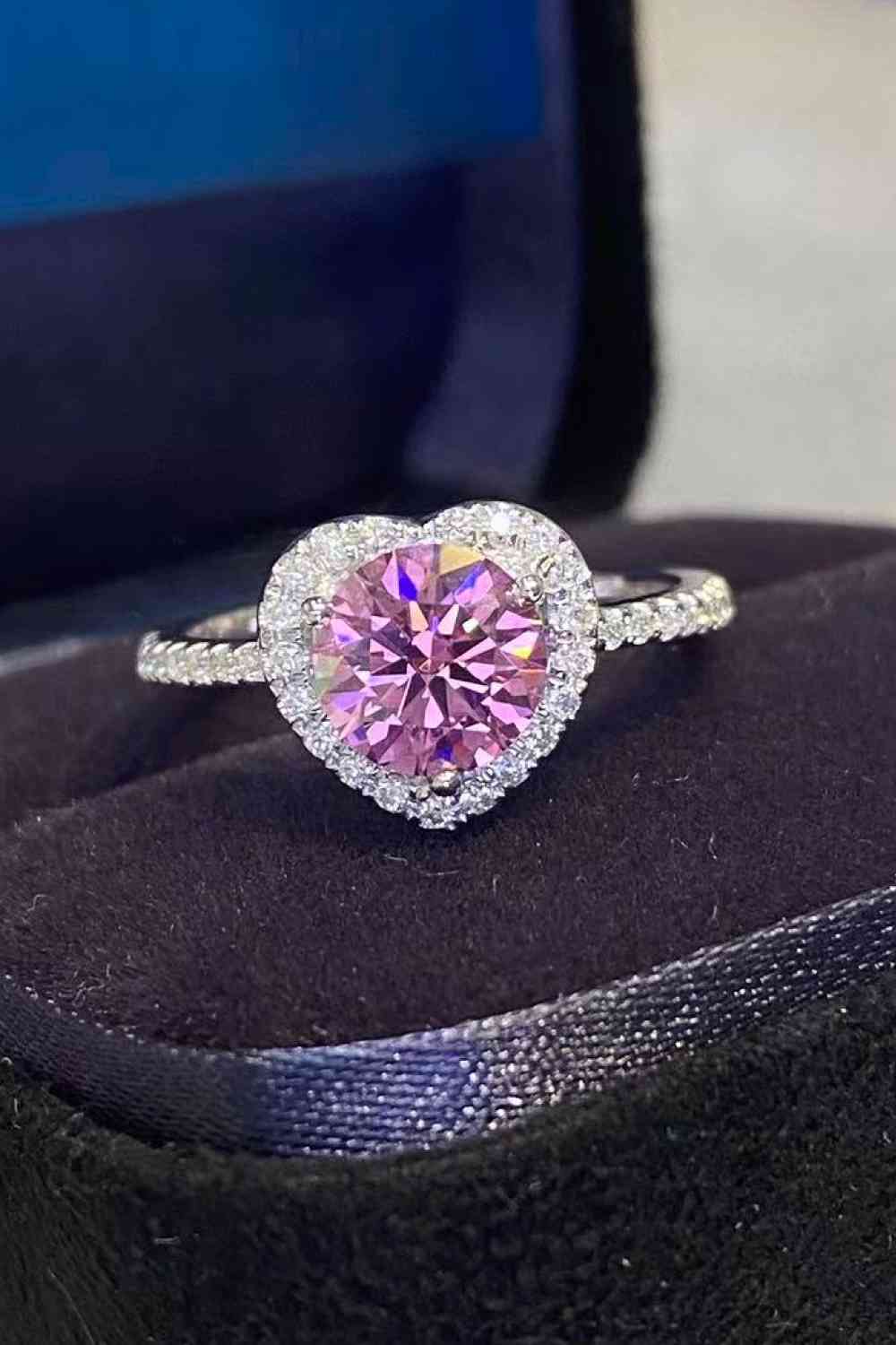 Lifelong Journey 1 Carat Moissanite Heart Ring Pink Heart for a perfect OOTD – dress to impress outfits from Amexza