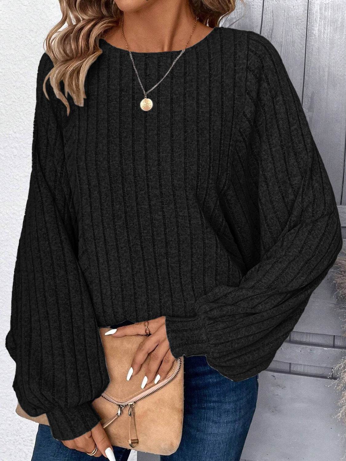 Plus Size Round Neck Batwing Sleeve T-Shirt for a perfect OOTD – dress to impress outfits from Amexza