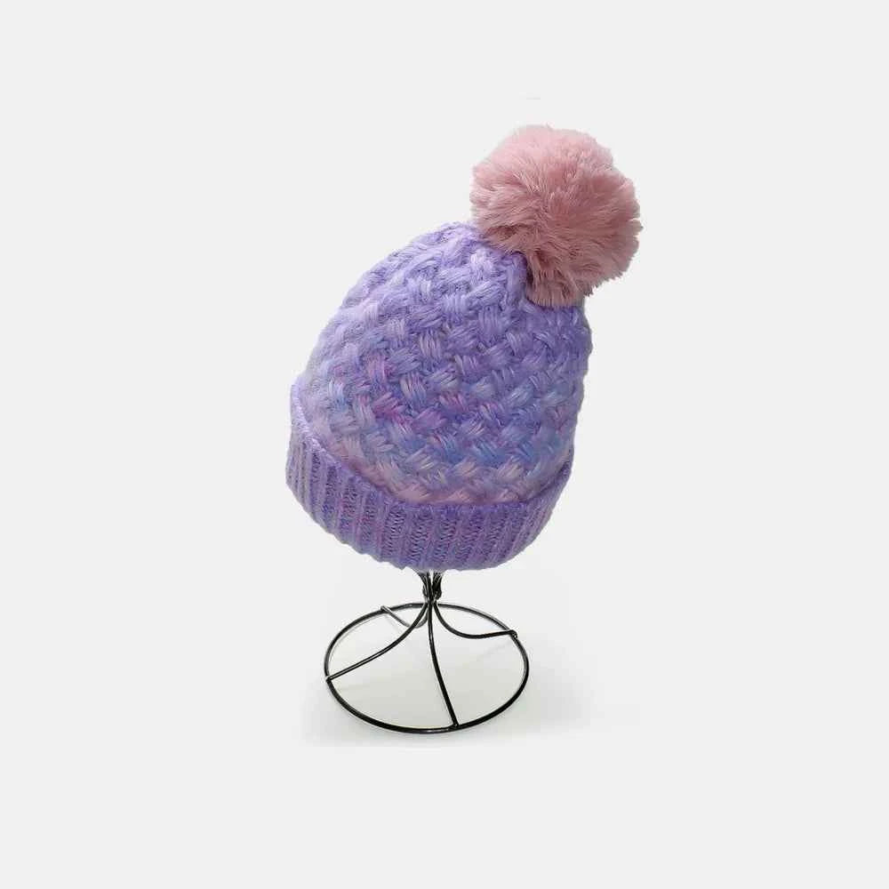 Gradient Knit Hat with Pompom Lavender One Size for a perfect OOTD – dress to impress outfits from Amexza
