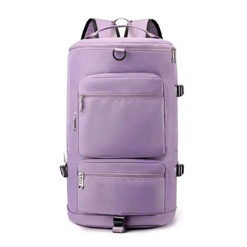 Multi Pocket Travel Backpack Bag Lilac One Size for a perfect OOTD – dress to impress outfits from Amexza