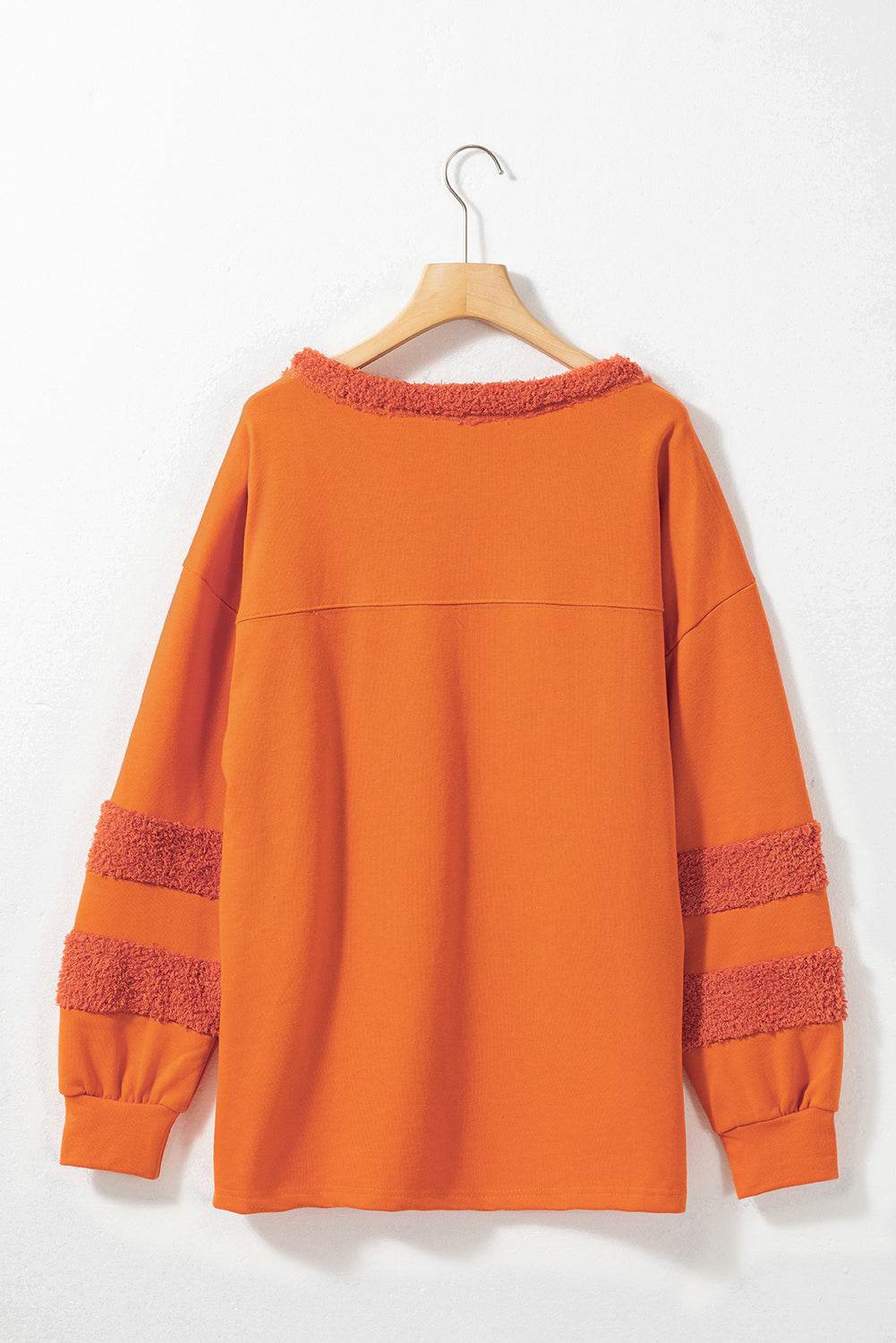 High-Low Round Neck Long Sleeve Sweatshirt - Amexza