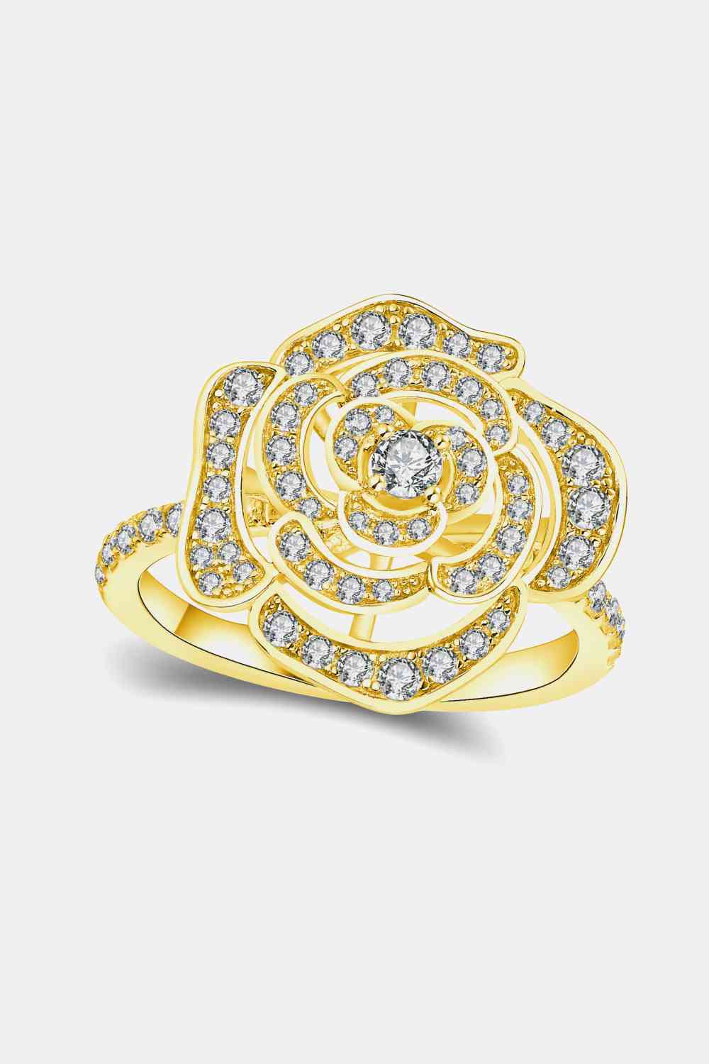 Moissanite Flower Shape Ring Gold for a perfect OOTD – dress to impress outfits from Amexza