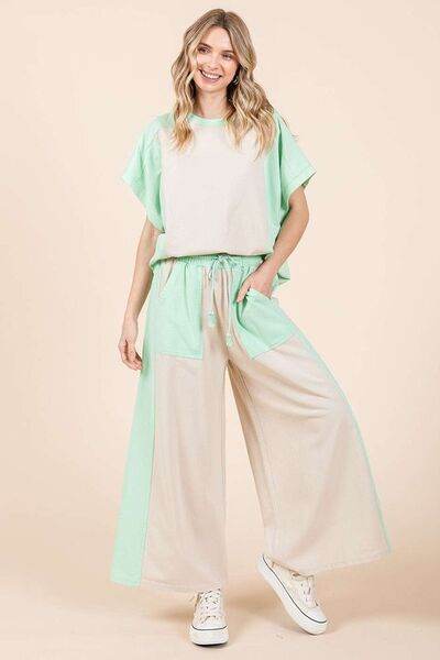 Mittoshop Color Block Wide Leg Pants for a perfect OOTD – dress to impress outfits from Amexza