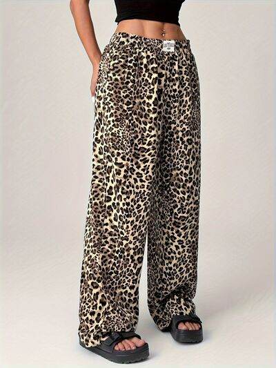 Leopard Wide Leg Pants with Pockets for a perfect OOTD – dress to impress outfits from Amexza