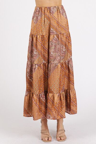 Mittoshop Paisley Patchwork Print Satin Maxi Skirt Hazelnut for a perfect OOTD – dress to impress outfits from Amexza