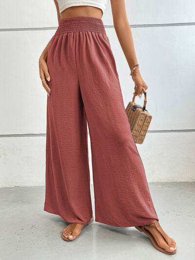 Perfee Wide Leg Pants with Pockets Rust for a perfect OOTD – dress to impress outfits from Amexza