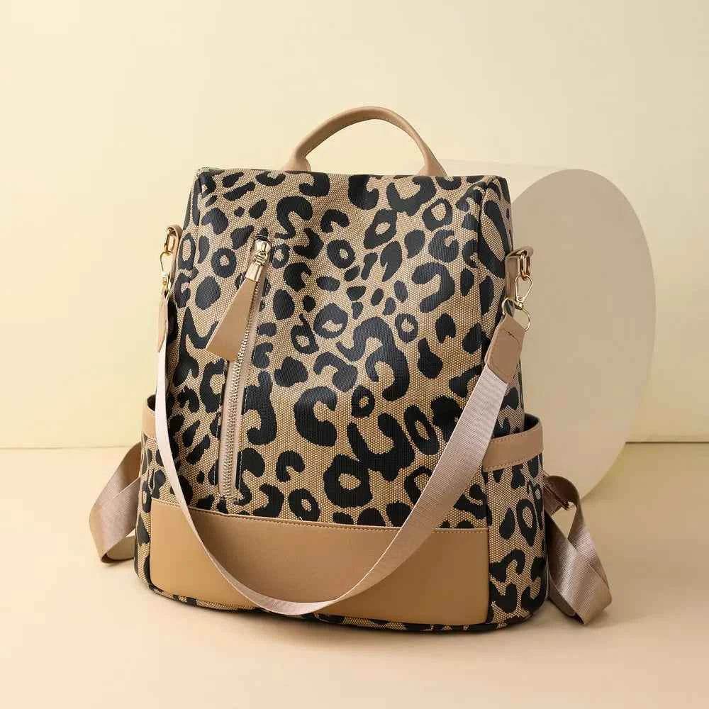 Leopard PU Leather Backpack Bag for a perfect OOTD – dress to impress outfits from Amexza