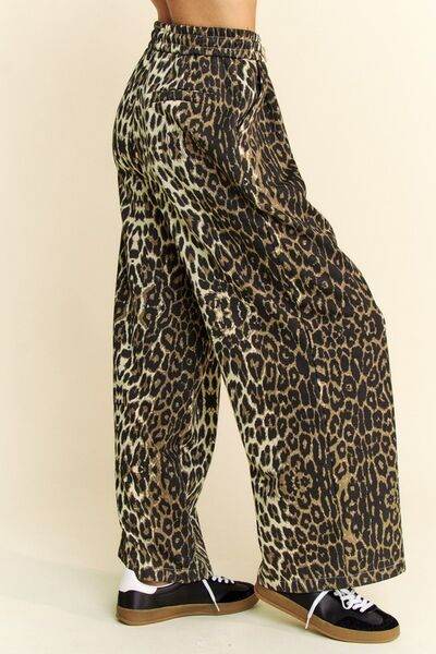 Davi & Dani Leopard Wide Leg Pants for a perfect OOTD – dress to impress outfits from Amexza