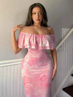 Layered Ruffled Off-Shoulder Dress