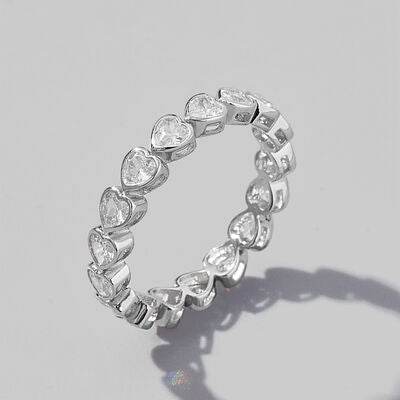 925 Sterling Silver Zircon Heart Ring for a perfect OOTD – dress to impress outfits from Amexza