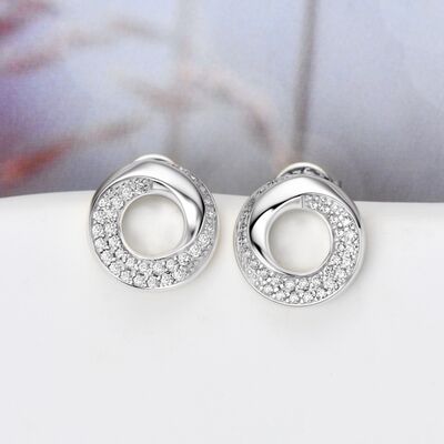 925 Sterling Silver Inlaid Moissanite Stud Earrings for a perfect OOTD – dress to impress outfits from Amexza