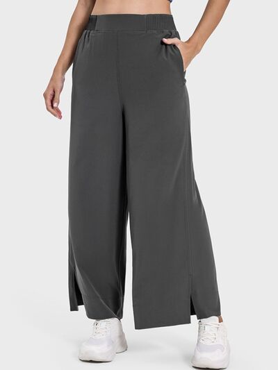 Millennia Slit Wide Leg Active Pants for a perfect OOTD – dress to impress outfits from Amexza