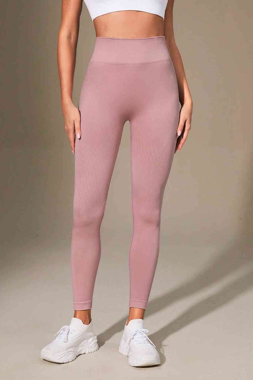 Wide Waistband Sports Leggings Dusty Pink for a perfect OOTD – dress to impress outfits from Amexza