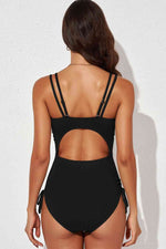 Tied Cutout Plunge One-Piece Swimsuit for a perfect OOTD – dress to impress outfits from Amexza