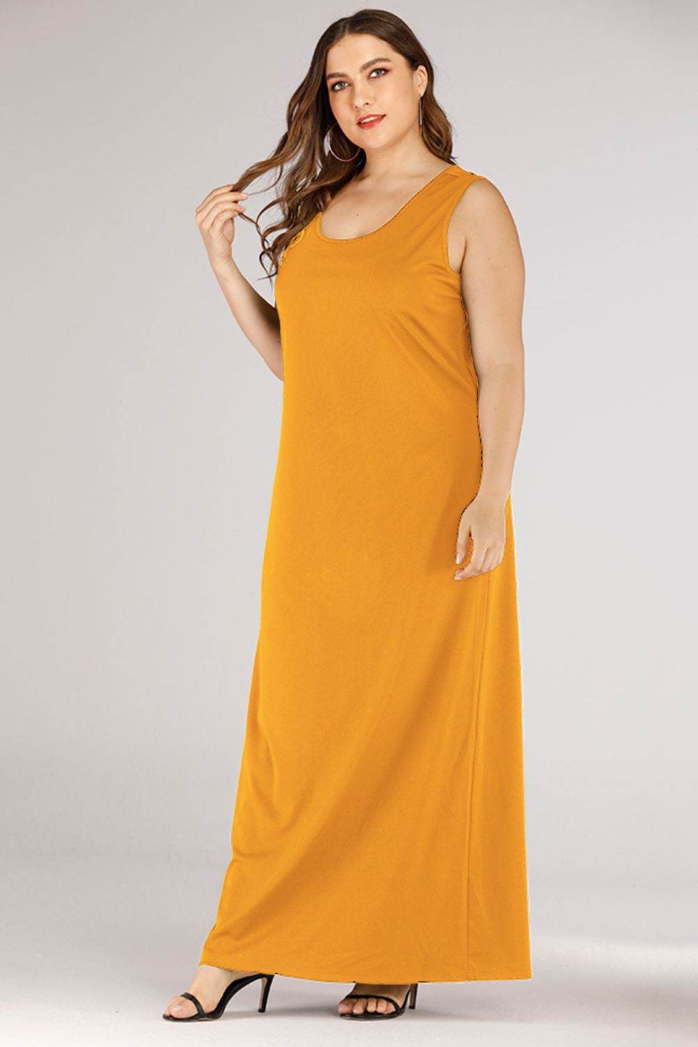 Plus Size Scoop Neck Maxi Tank Dress for a perfect OOTD – dress to impress outfits from Amexza