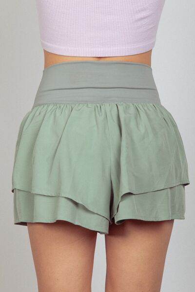 VERY J V-Shaped High Waist Layered Active Shorts for a perfect OOTD – dress to impress outfits from Amexza