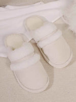 Contrast Faux Fur Round Toe Slippers for a perfect OOTD – dress to impress outfits from Amexza