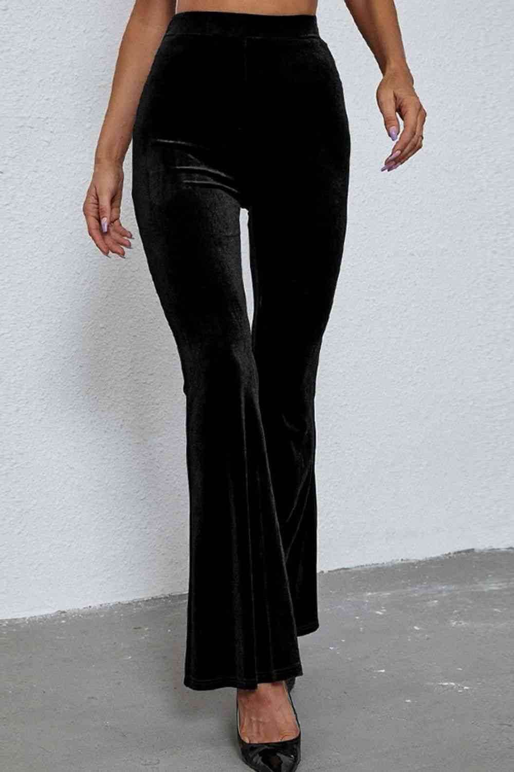 High Waist Flare Leg Pants - Amexza