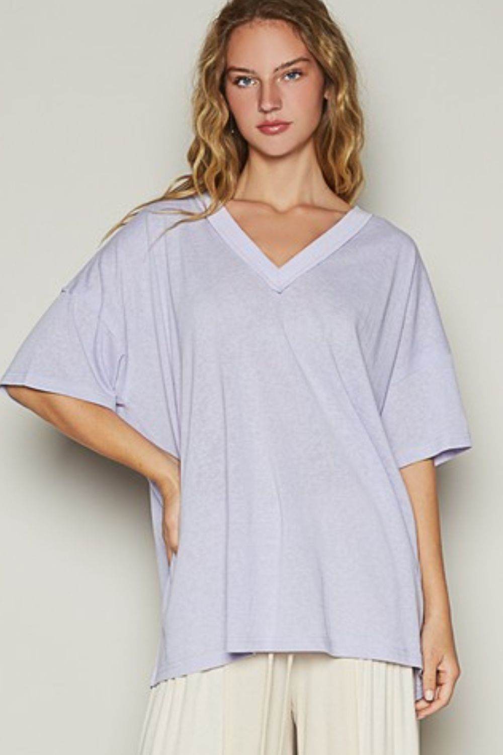 POL V-Neck Half Sleeve T-Shirt for a perfect OOTD – dress to impress outfits from Amexza