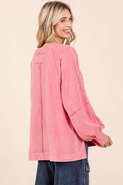 Mittoshop Mineral Wash Raglan Long Sleeve Oversized Top for a perfect OOTD – dress to impress outfits from Amexza