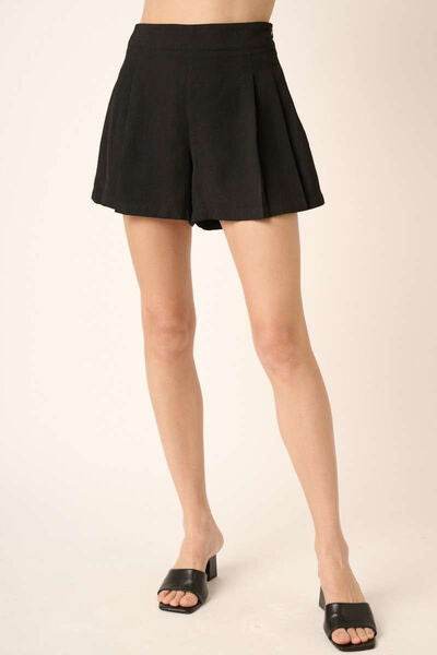 Mittoshop Side Invisible Zipper Pleated Shorts - Amexza