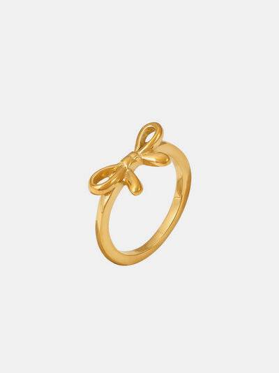 Stainless Steel Bow Ring Gold for a perfect OOTD – dress to impress outfits from Amexza