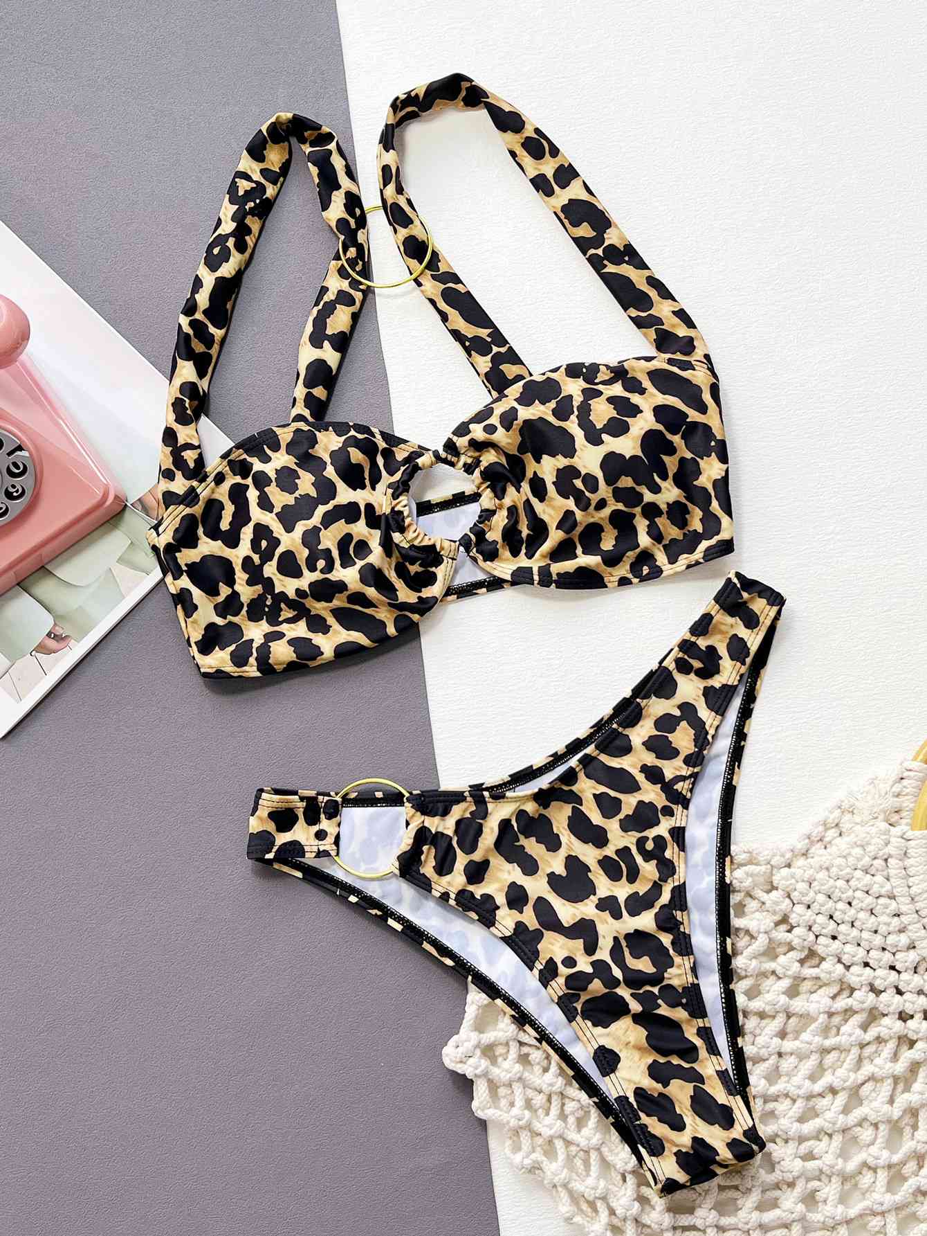 Leopard Ring Detail Bikini Set for a perfect OOTD – dress to impress outfits from Amexza