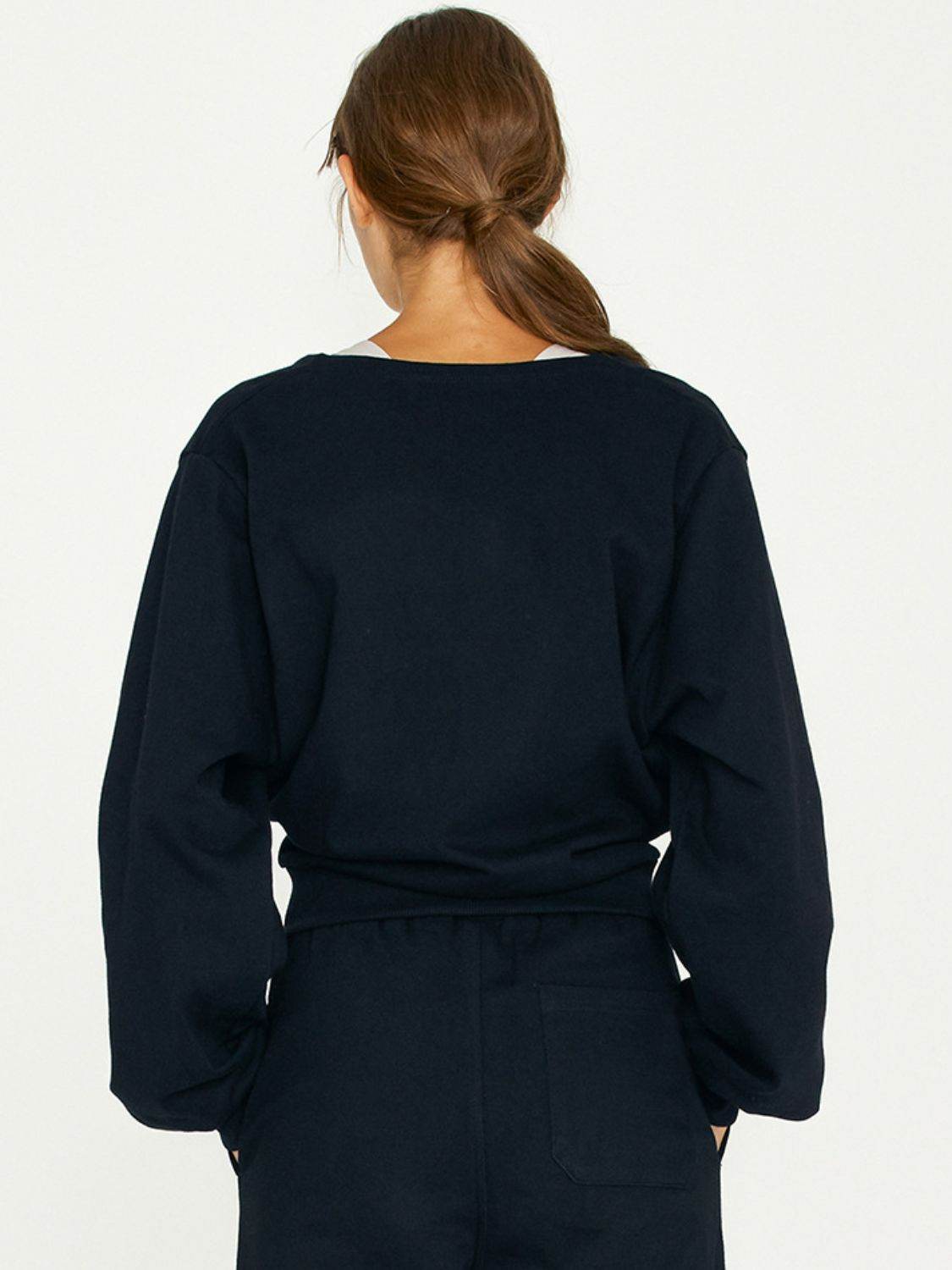 Surplice Long Sleeve Sweatshirt - Amexza