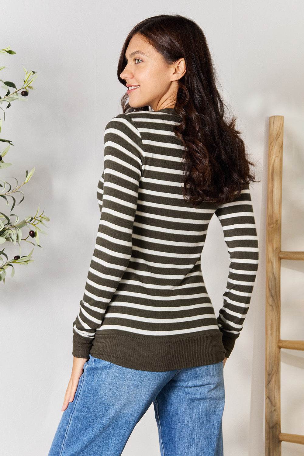 Zenana Full Size Striped Snap Down Cardigan for a perfect OOTD – dress to impress outfits from Amexza