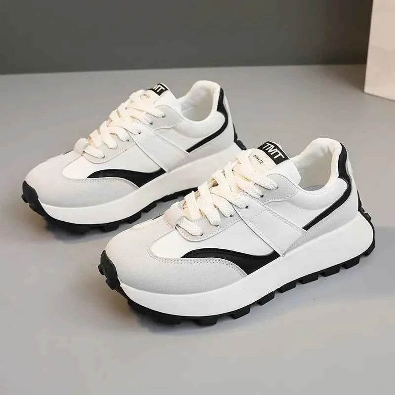Contrast Round Toe Platform Athletic White for a perfect OOTD – dress to impress outfits from Amexza