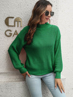 Dropped Shoulder Rib-Knit Sweater Green for a perfect OOTD – dress to impress outfits from Amexza