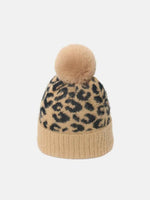Leopard Hat with Pompom Camel One Size for a perfect OOTD – dress to impress outfits from Amexza