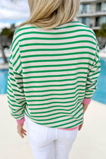 Striped Lucky Clover Long Sleeve Sweatshirt for a perfect OOTD – dress to impress outfits from Amexza