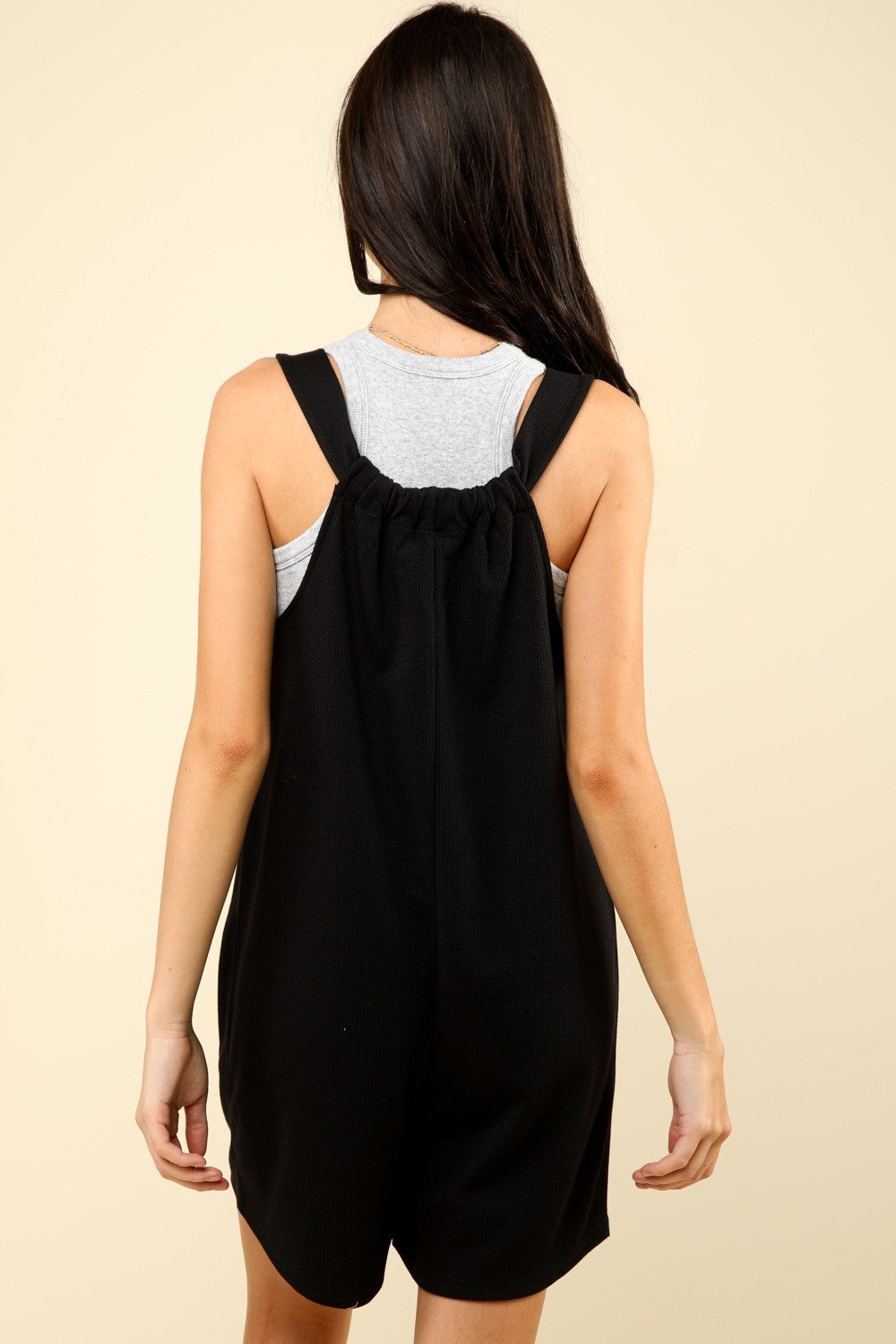 VERY J Tie Shoulder Front Pocket Romper for a perfect OOTD – dress to impress outfits from Amexza