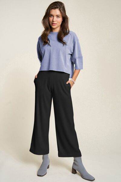 Davi & Dani Wide Leg Mid-Rise Pants for a perfect OOTD – dress to impress outfits from Amexza