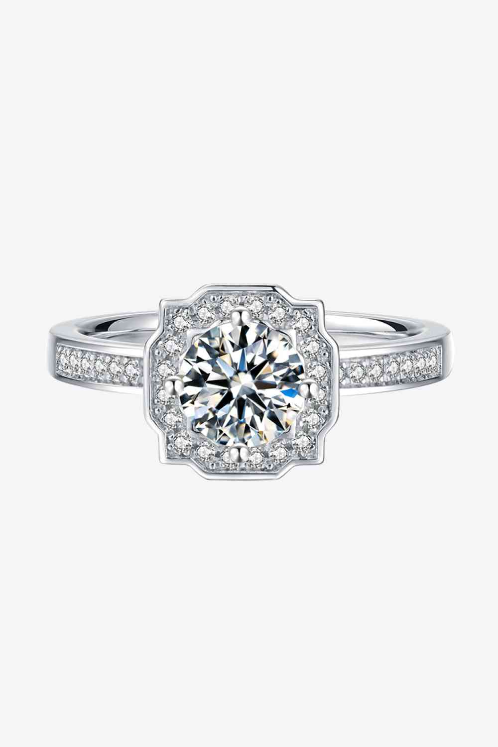 1 Carat Moissanite 925 Sterling Silver Halo Ring for a perfect OOTD – dress to impress outfits from Amexza