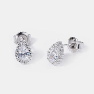 925 Sterling Silver Zircon Teardrop Shape Earrings for a perfect OOTD – dress to impress outfits from Amexza