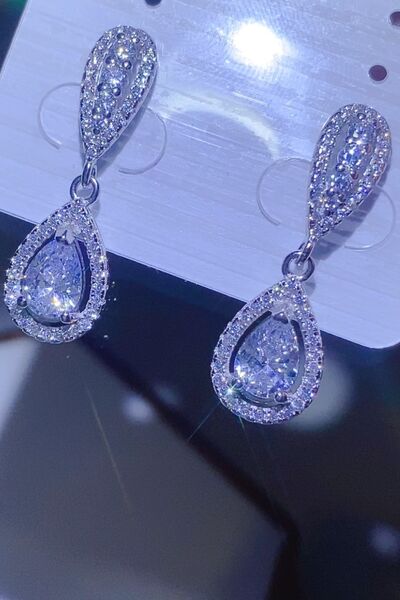 2 Carat Moissanite 925 Sterling Silver Teardrop Earrings for a perfect OOTD – dress to impress outfits from Amexza