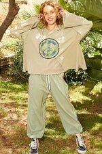 POL Peace Embroidered Exposed Seam Back Ruffle V-Neck Top for a perfect OOTD – dress to impress outfits from Amexza