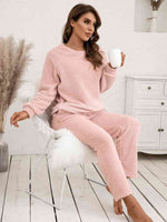 Ivy Lane Teddy Long Sleeve Top and Pants Lounge Set for a perfect OOTD – dress to impress outfits from Amexza