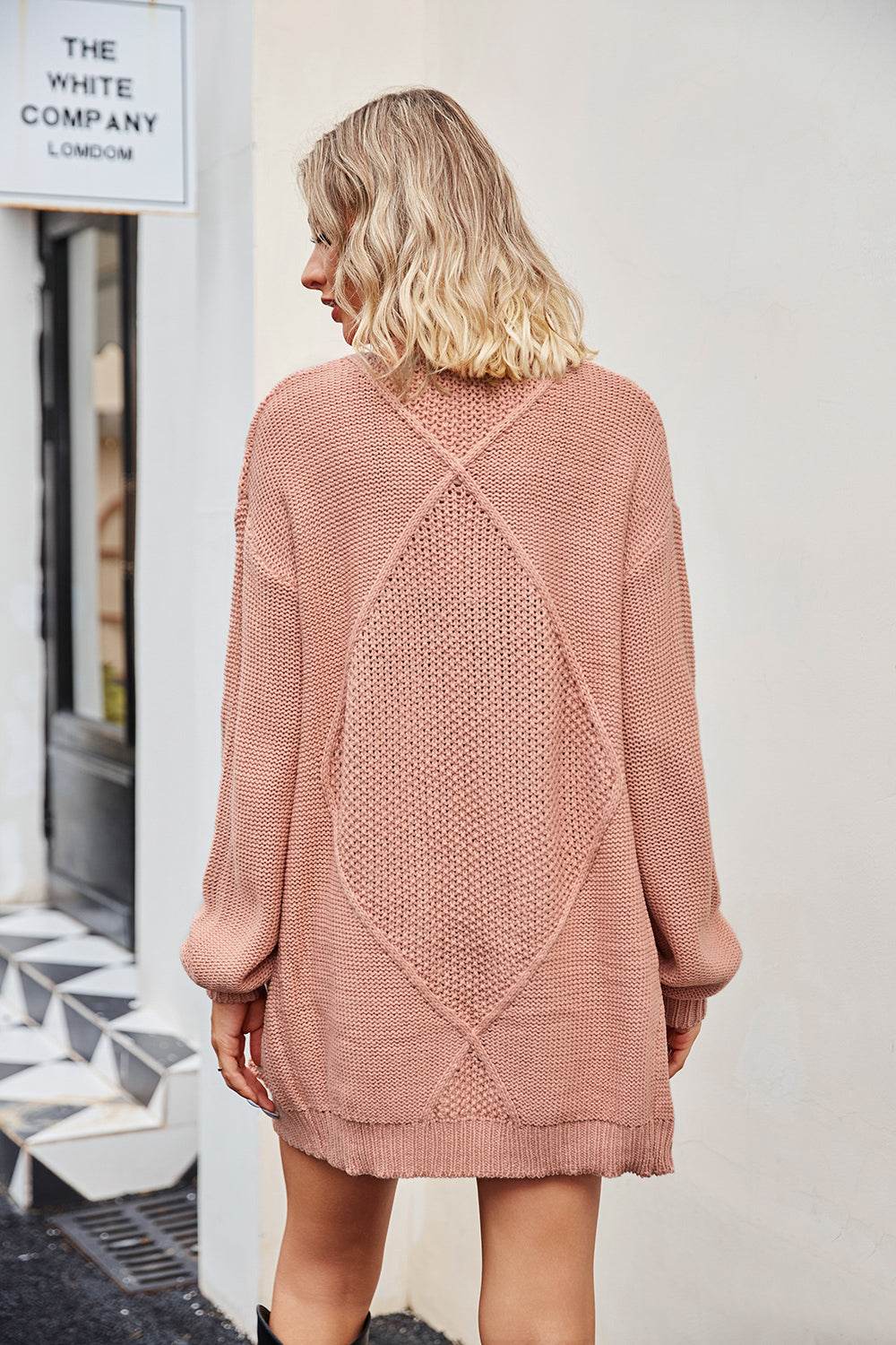 Open Front Cardigan with Pockets - Amexza