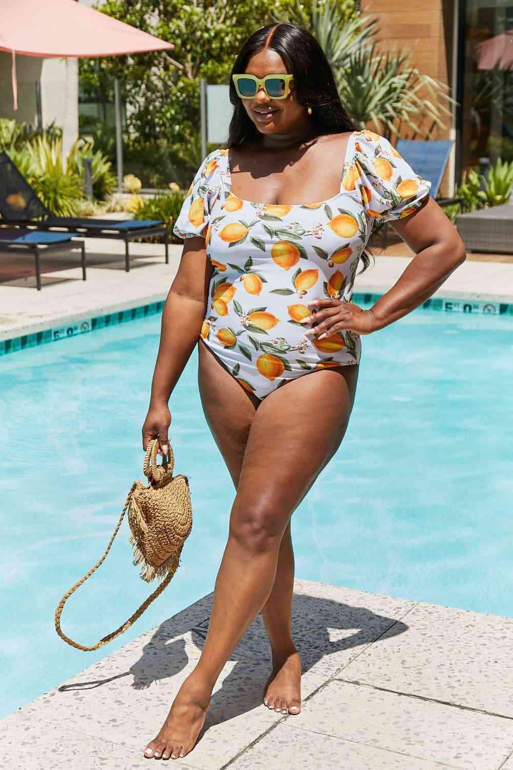 Marina West Swim Salty Air Puff Sleeve One-Piece in Citrus Orange for a perfect OOTD – dress to impress outfits from Amexza