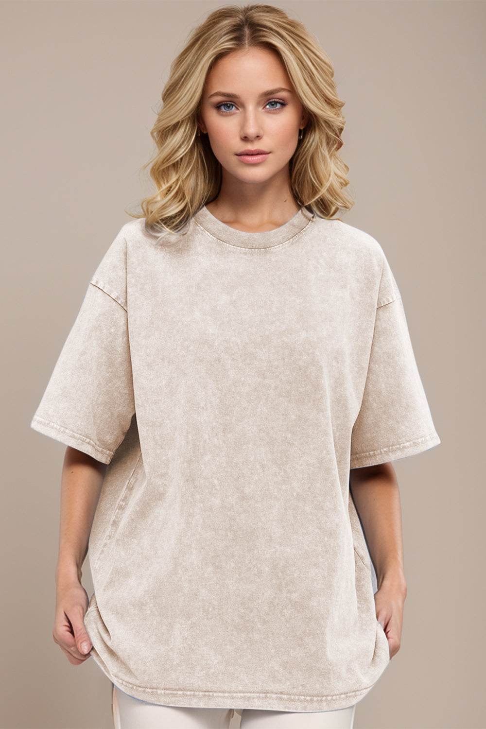 Basic Bae Round Neck Half Sleeve T-Shirt for a perfect OOTD – dress to impress outfits from Amexza