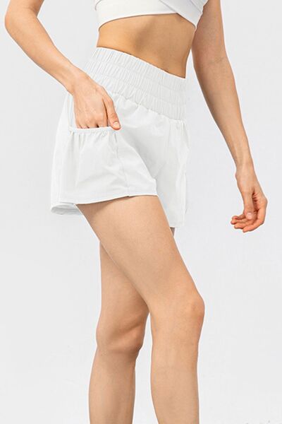 Elastic Waist Pocketed Active Shorts for a perfect OOTD – dress to impress outfits from Amexza