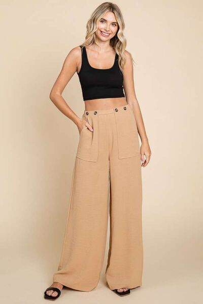 Culture Code Full Size High Waist Wide Leg Cargo Pants Iced Coffee for a perfect OOTD – dress to impress outfits from Amexza