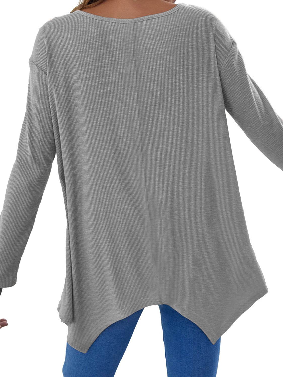 Full Size V-Neck Long Sleeve T-Shirt for a perfect OOTD – dress to impress outfits from Amexza