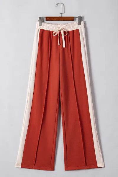 Drawstring Contrast Wide Leg Pants for a perfect OOTD – dress to impress outfits from Amexza