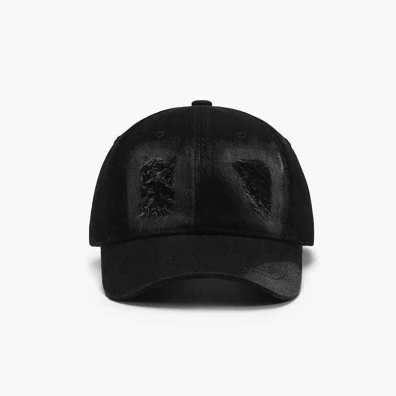 Distressed Cotton Baseball Cap Black One Size for a perfect OOTD – dress to impress outfits from Amexza